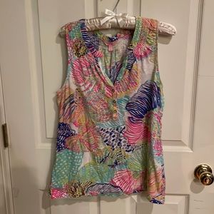 Lilly Pulitzer Essie sleeveless top in Roar of the Seas